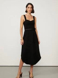 Animale Vestido Midi Crepe com Cinto