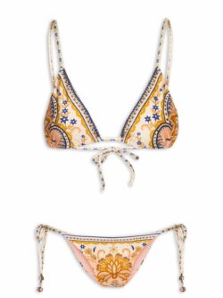 Farm Biquini Lacinho Estampado Beleza Boho