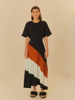 Farm Vestido Patch Decote Costas