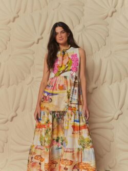 Farm Vestido Cropped Estampado Rio Passáros