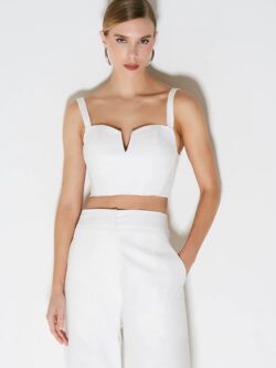 Zen Cropped de Alça Estruturado com Detalhe Meio Busto