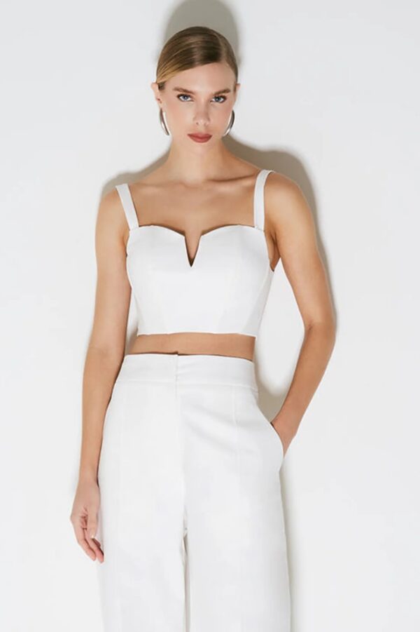 Zen Cropped de Alça Estruturado com Detalhe Meio Busto
