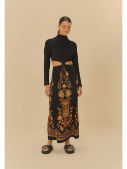 Farm Vestido Cropped Estampado Flora Abacaxi