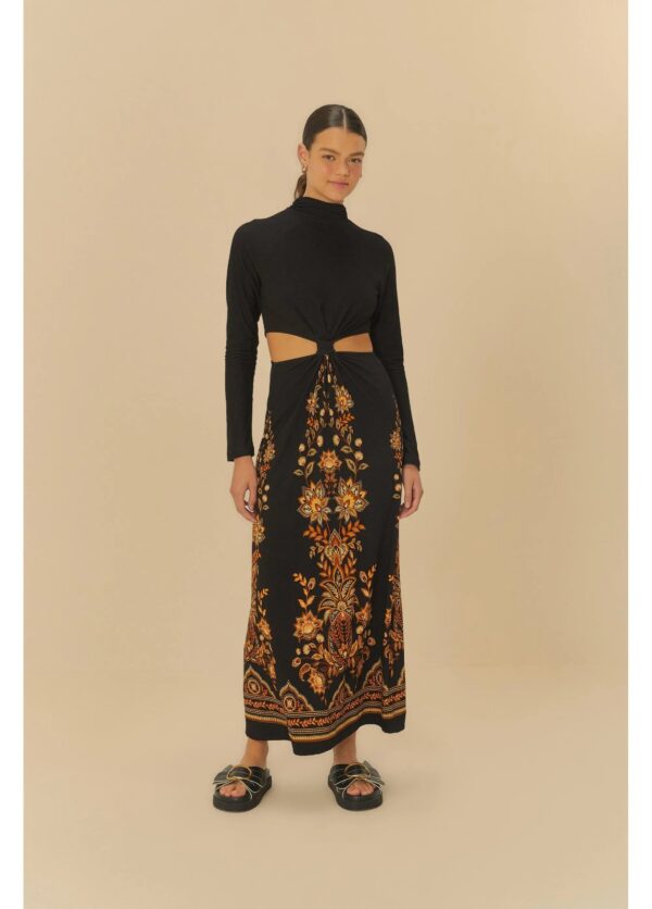 Farm Vestido Cropped Estampado Flora Abacaxi