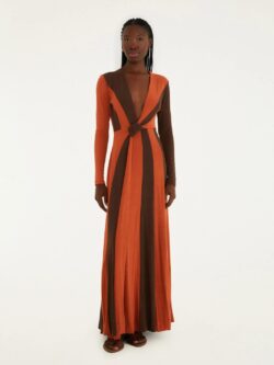 Farm Vestido Decote Crepe