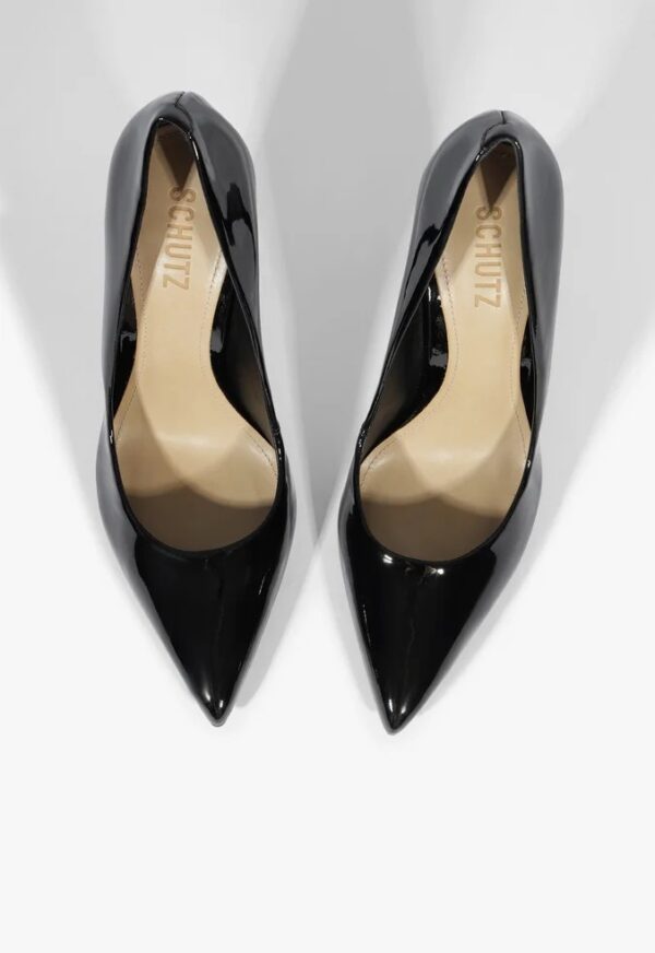 Schutz Sapato Scarpin Salto Fino Verniz Preto - Imagem 2