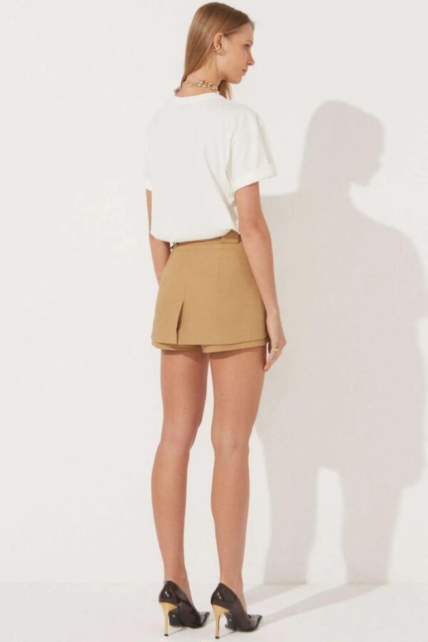 Le Blog Shorts Saia Jenny Bege Kombucha - Imagem 4