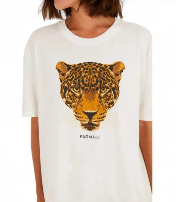 Farm T-shirt Media Onça Esmeralda Off White - Imagem 2