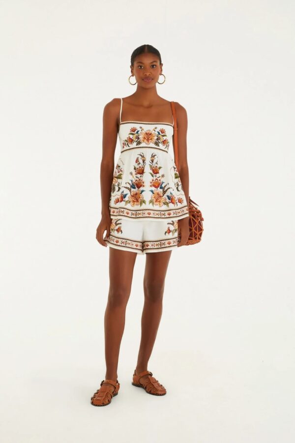 Farm Short Estampado Jardim Majestoso