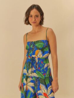 Farm Blusa Estampada Ilha Da Noite
