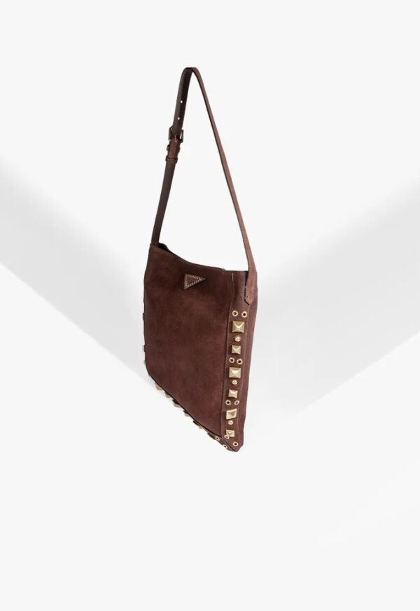 Schutz Bolsa Hobo Couro Marrom - Imagem 2