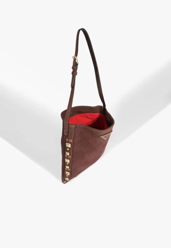 Schutz Bolsa Hobo Couro Marrom - Imagem 4