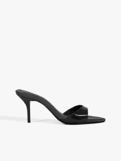 Schutz Sandália Mule Salto Elodie Verniz Preta
