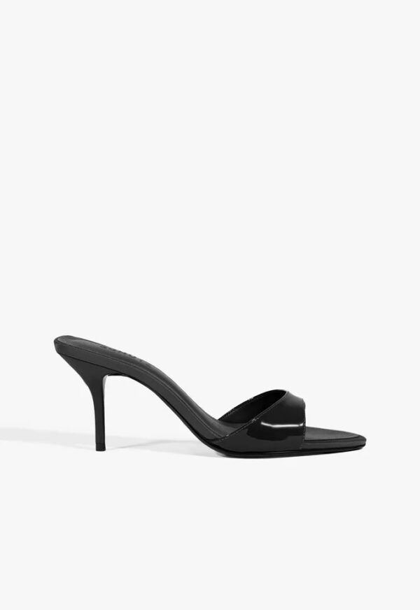 Schutz Sandália Mule Salto Elodie Verniz Preta