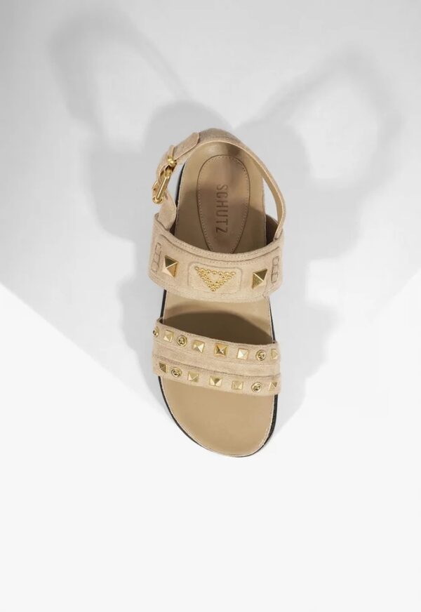 Schutz Sandália de Couro Nude - Imagem 3