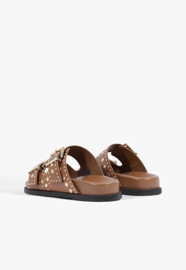 Schutz Papete Slide Couro Marrom - Imagem 4