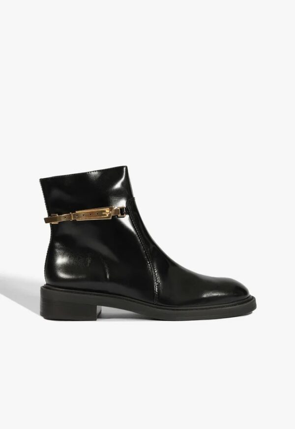 Schutz Bota Cano Baixo Couro Preto