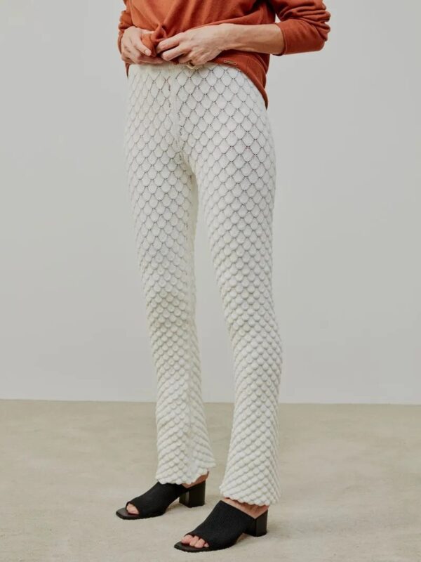 Anselmi Calça Flare Escamas Off white - Imagem 6