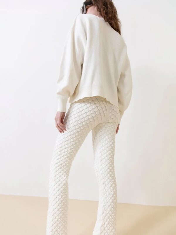 Anselmi Calça Flare Escamas Off white - Imagem 5