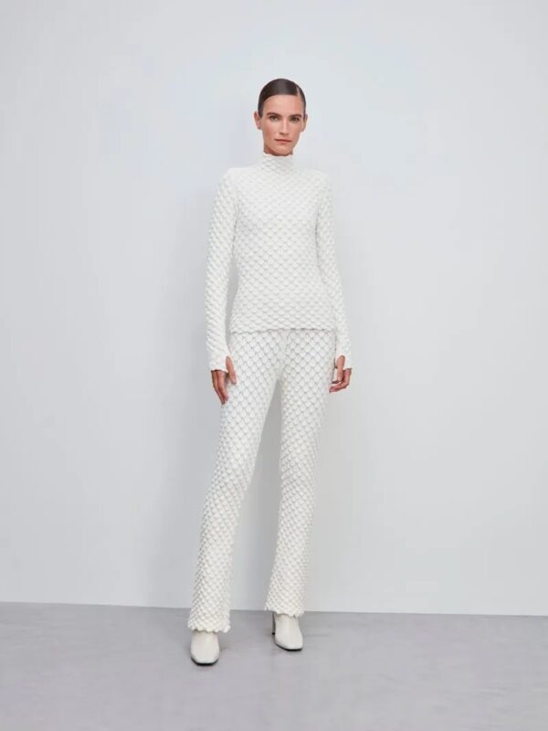Anselmi Calça Flare Escamas Off white - Imagem 4