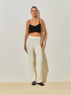 Anselmi Calça Flare Escamas Off white