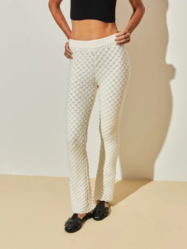 Anselmi Calça Flare Escamas Off white - Imagem 2