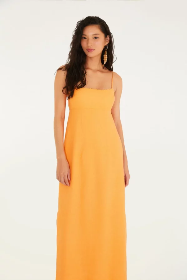 Farm Vestido Reto Alcinhas Laranja - Imagem 2