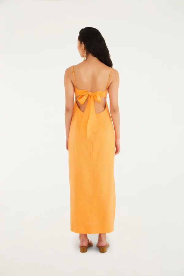 Farm Vestido Reto Alcinhas Laranja - Imagem 4