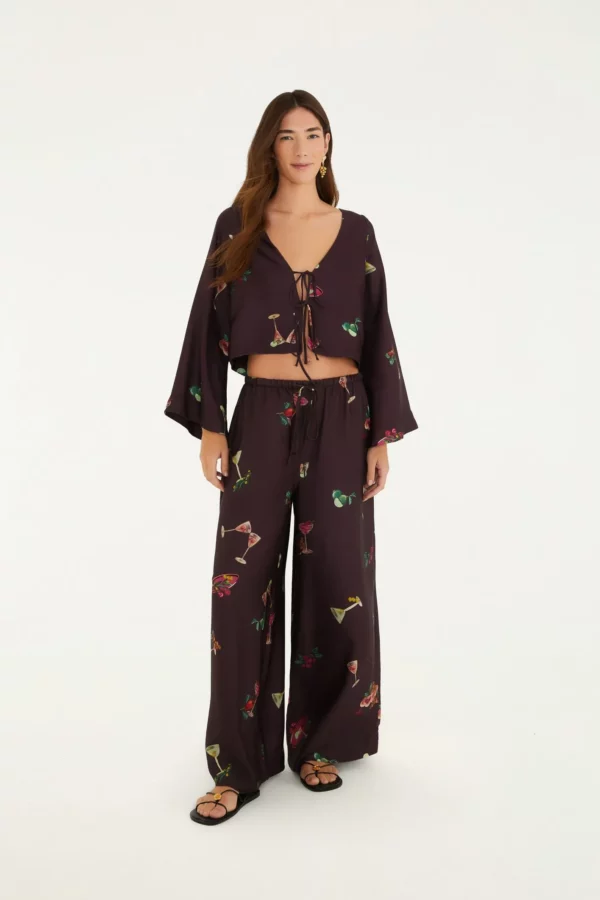Farm Blusa Amarração Estampada Coquetel Tropical - Imagem 2