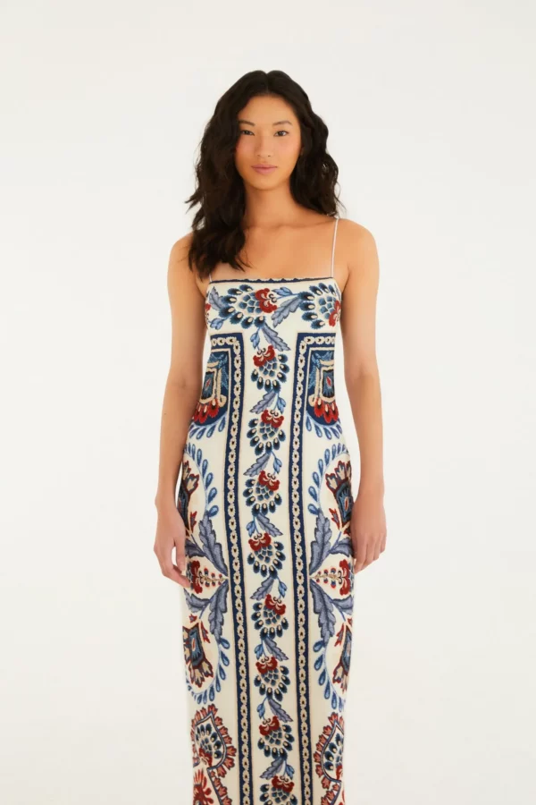 Farm Vestido Midi Estampado Lenço Náutico - Imagem 2
