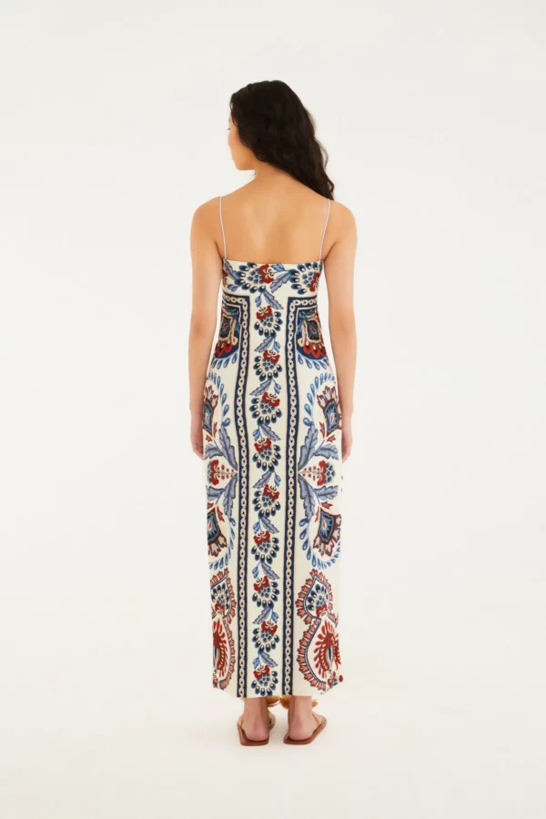 Farm Vestido Midi Estampado Lenço Náutico - Imagem 4