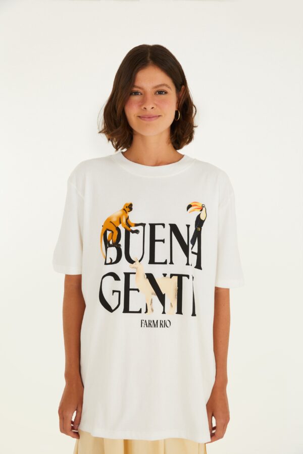 Farm T-shirt Média Buena Gente Off White