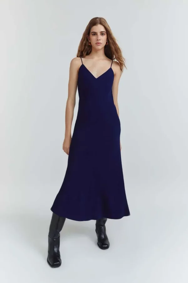 NV Vestido Mayra Azul Oxford - Imagem 4