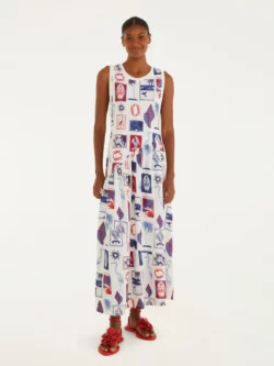 Farm Vestido Cropped Estampado Tropical Vintage