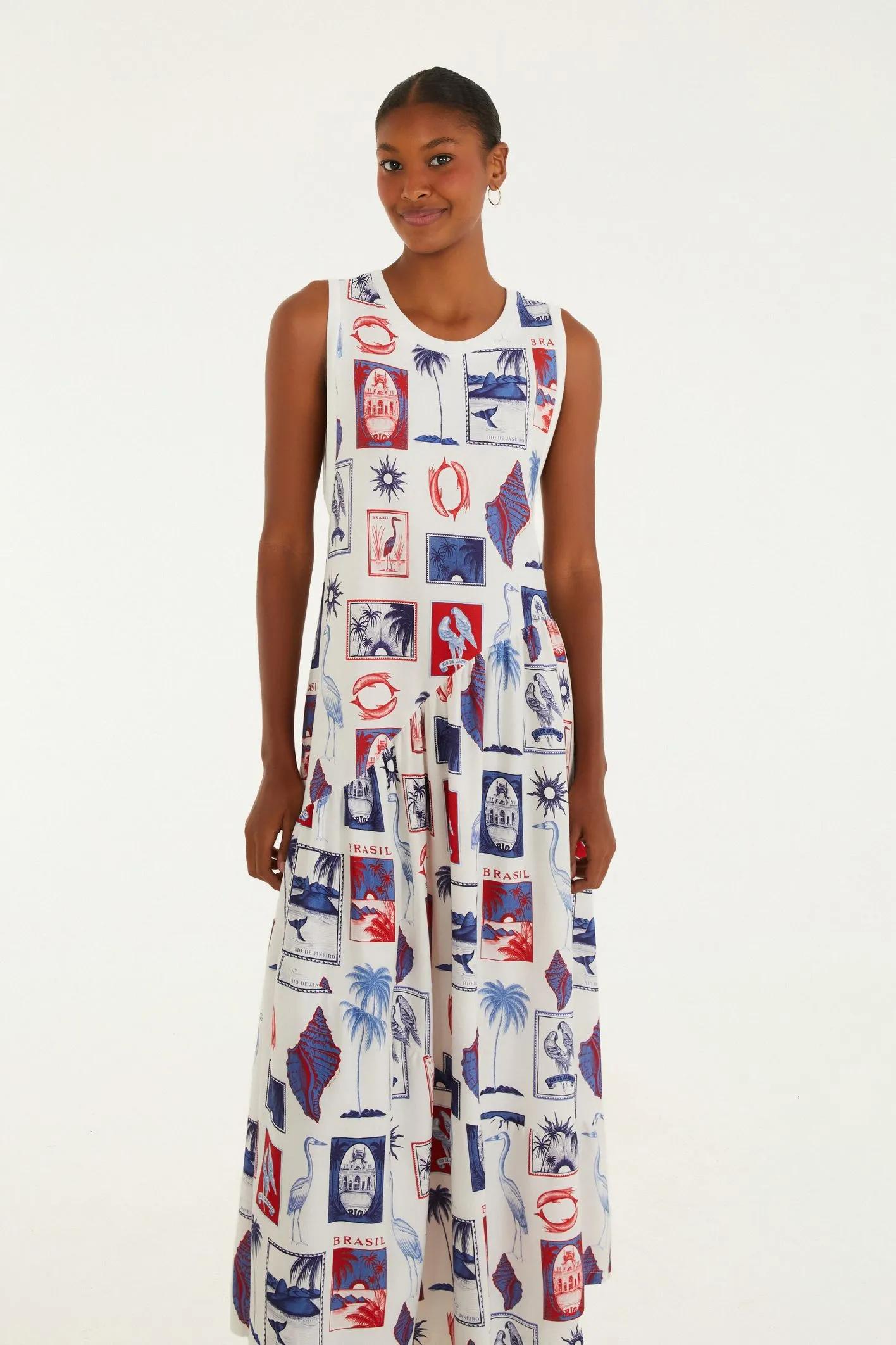 Farm Vestido Cropped Estampado Tropical Vintage - Imagem 2