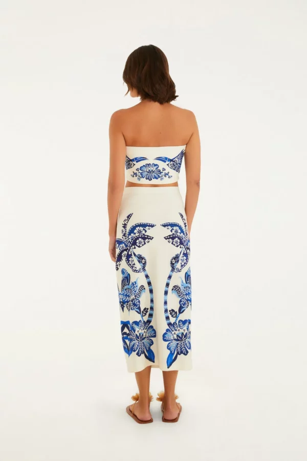 Saia Midi Reta Estampada Coqueiro Tropical - Imagem 3