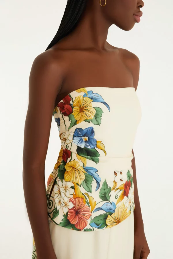 Farm Macacão Sem Alças Estampado Tropicalzinho Lenço - Imagem 3