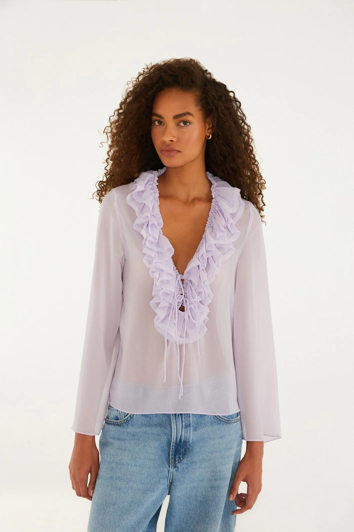 Farm Bata Babado Mangas