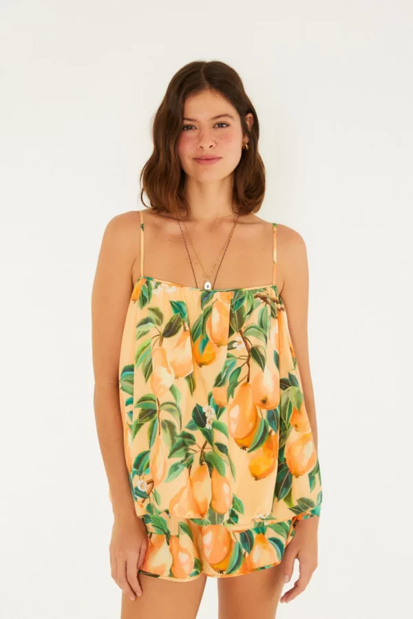 Farm Blusa Estampada Pera Chic