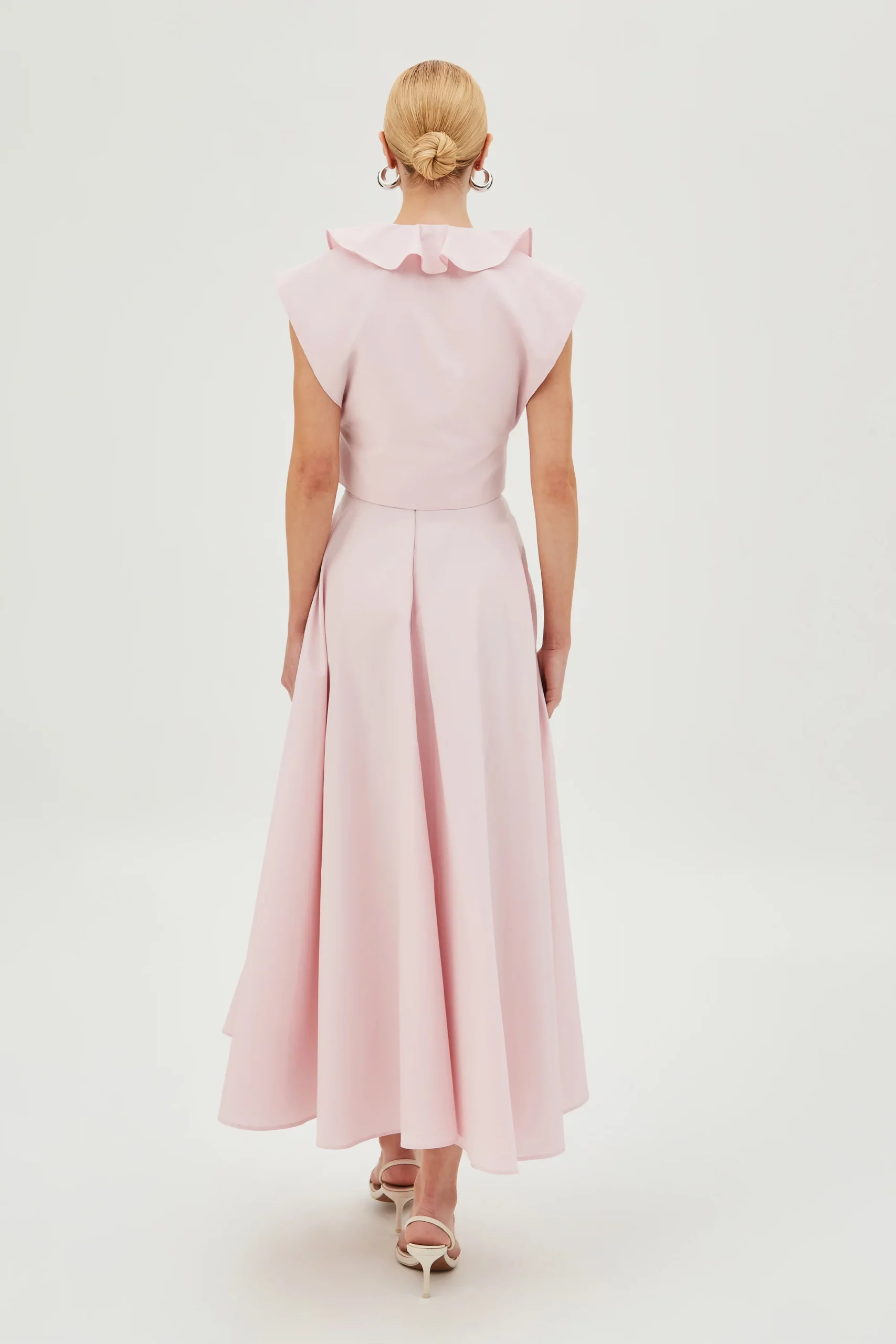 Zen SAIA MIDI RODADA AMPLA E ACINTURADA ROSA BEBE - Imagem 4