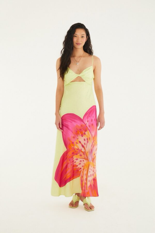 Vestido Enviesado Lírio Tropical