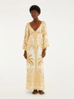 Farm Vestido Longo Paisagem Tropical