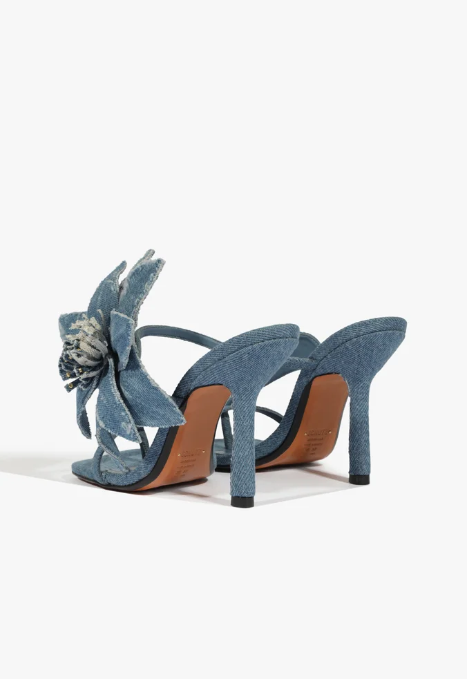 Schutz Sandália Mule Natalia Denim Jeans Azul - Imagem 3