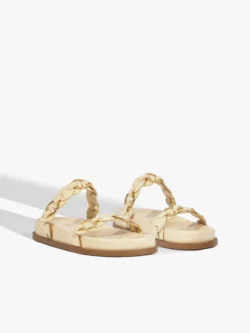 Schutz Sandália Papete Selina Sporty Couro Branca