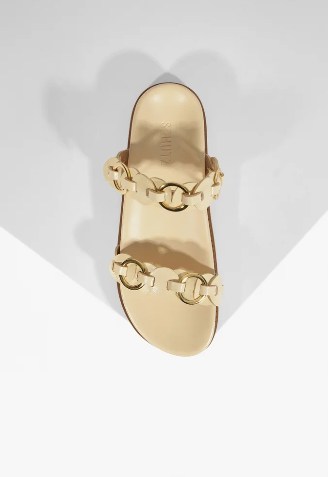 Schutz Sandália Papete Selina Sporty Couro Branca - Imagem 2