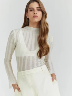 NV Blusa Tricot Meline - Bege Marfim