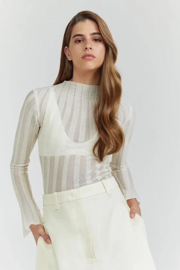 NV Blusa Tricot Meline - Bege Marfim