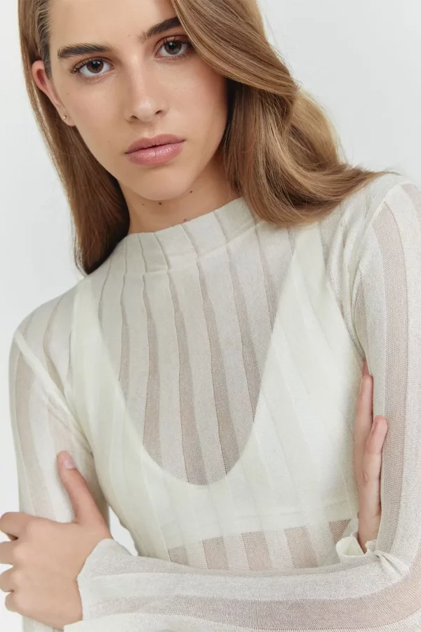 NV Blusa Tricot Meline - Bege Marfim - Imagem 2