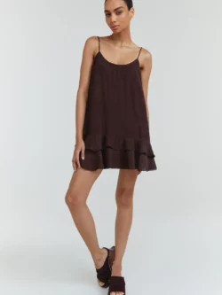 NV Vestido Curto Marieta - Marrom Espresso