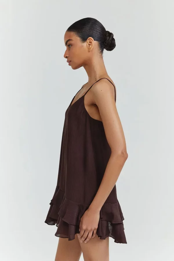 NV Vestido Curto Marieta - Marrom Espresso - Imagem 3